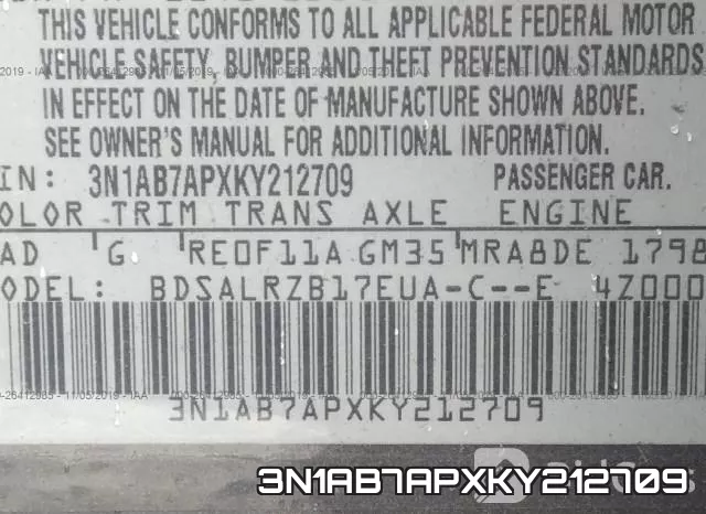 3N1AB7APXKY212709 фото 10