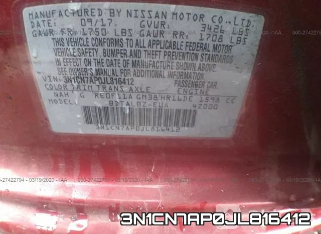 3N1CN7AP0JL816412 фото 10