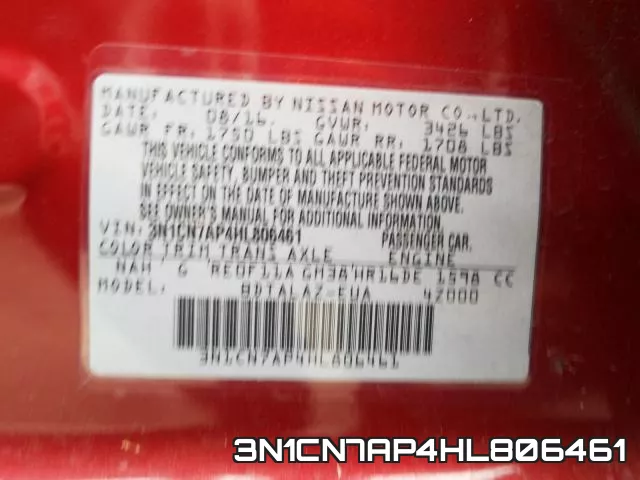 3N1CN7AP4HL806461 фото 2