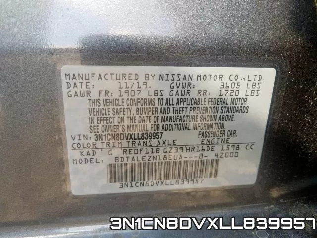 3N1CN8DVXLL839957 фото 2