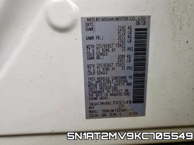 5N1AT2MV9KC705549 фото 2