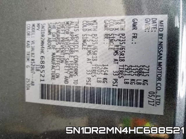 5N1DR2MN4HC688521 фото 2