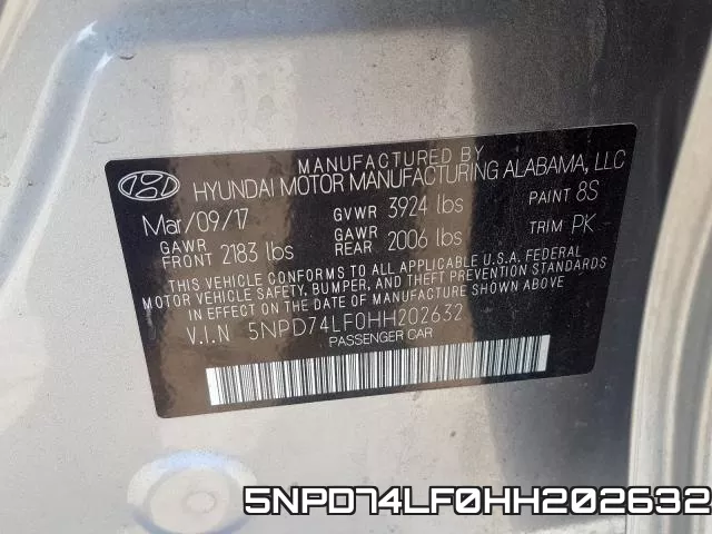 5NPD74LF0HH202632 фото 2