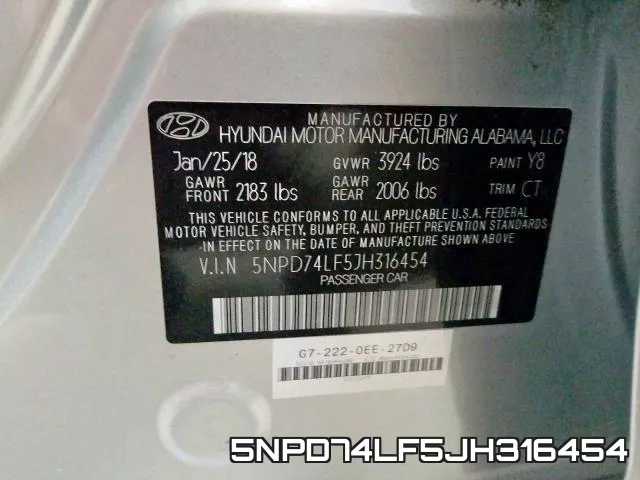 5NPD74LF5JH316454 фото 2