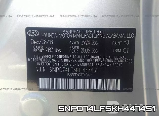 5NPD74LF5KH447451 фото 10