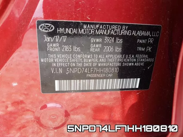 5NPD74LF7HH180810 фото 2