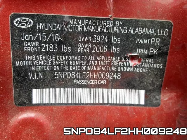 5NPD84LF2HH009248 фото 2