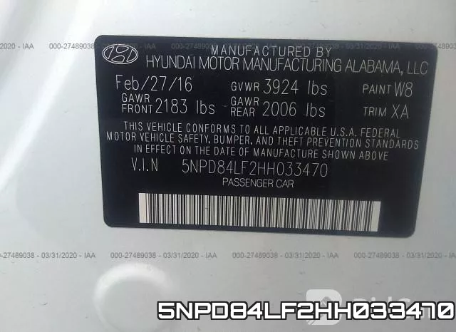 5NPD84LF2HH033470 фото 10