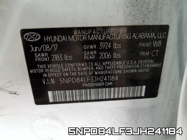 5NPD84LF3JH241184 фото 2