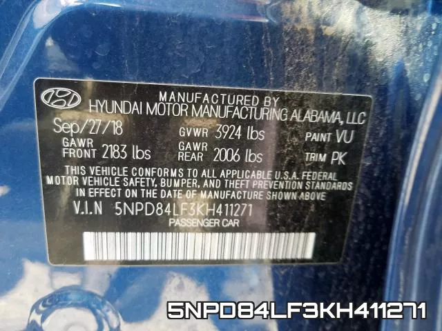 5NPD84LF3KH411271 фото 2