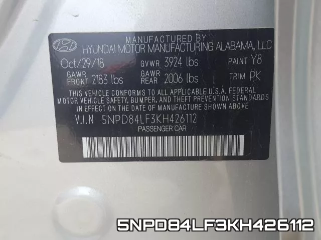 5NPD84LF3KH426112 фото 2