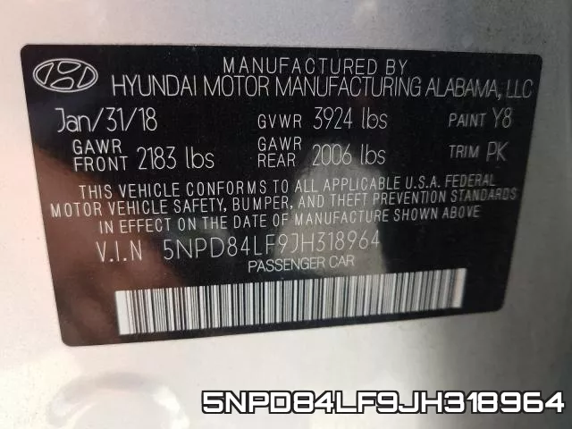 5NPD84LF9JH318964 фото 2