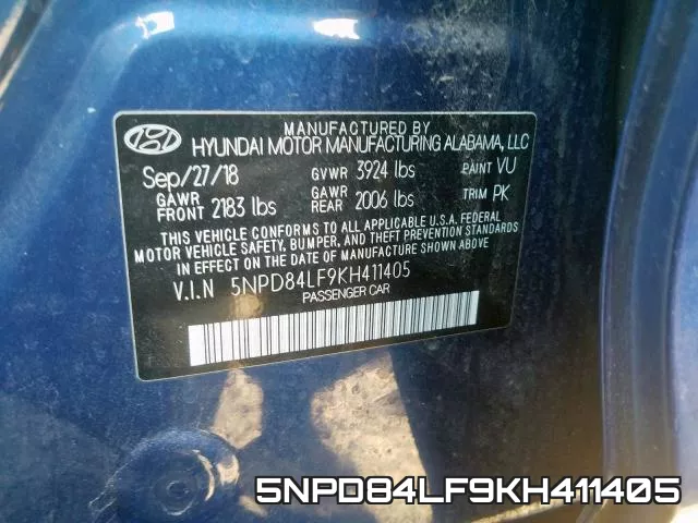 5NPD84LF9KH411405 фото 2