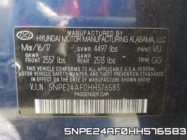 5NPE24AF0HH576583 фото 2