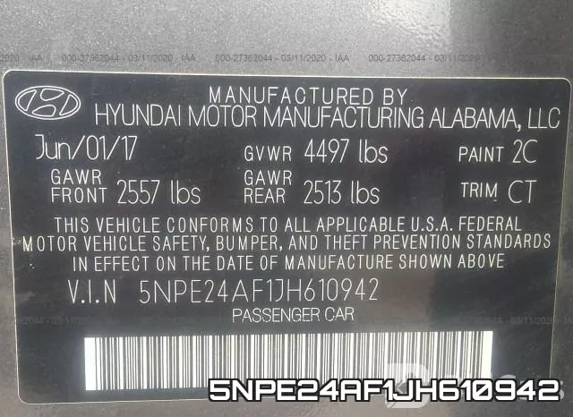 5NPE24AF1JH610942 фото 10
