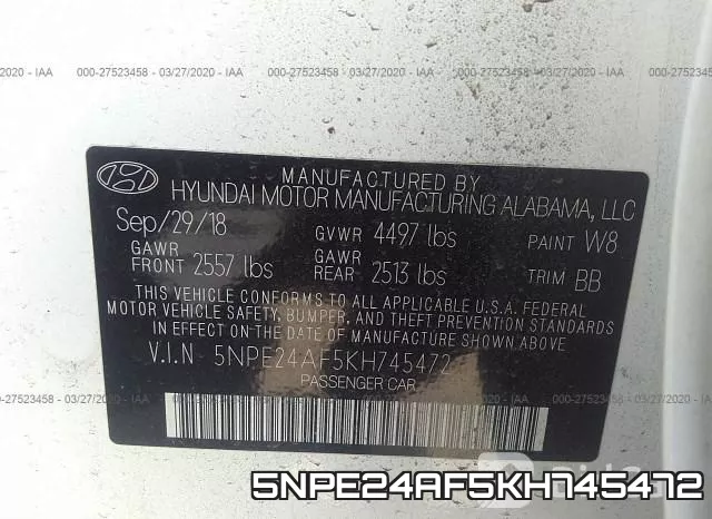 5NPE24AF5KH745472 фото 10