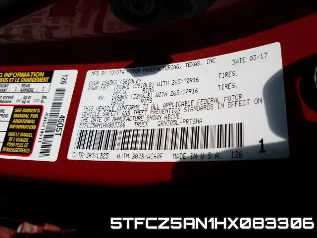 5TFCZ5AN1HX083306 фото 2