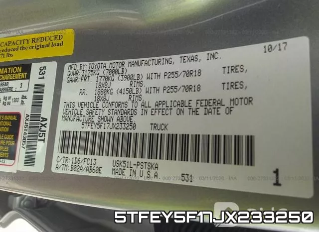 5TFEY5F17JX233250 фото 10