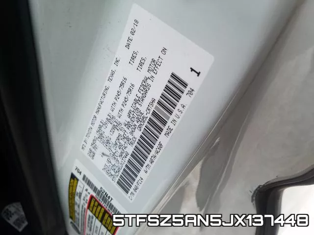5TFSZ5AN5JX137448 фото 2