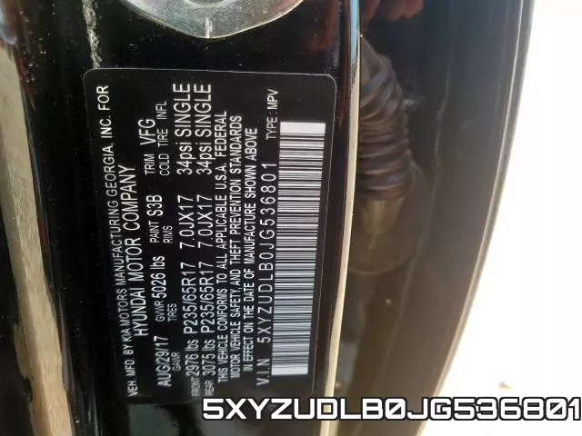 5XYZUDLB0JG536801 фото 2