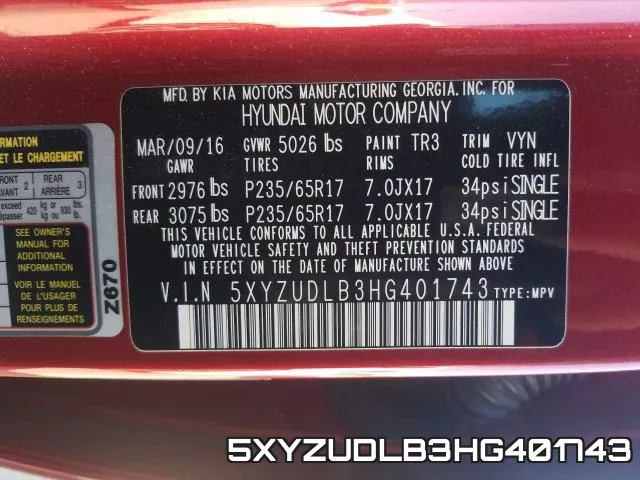 5XYZUDLB3HG401743 фото 2