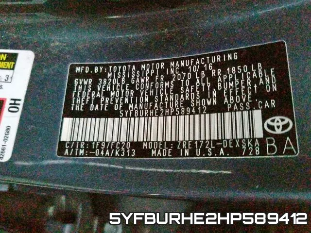 5YFBURHE2HP589412 фото 2