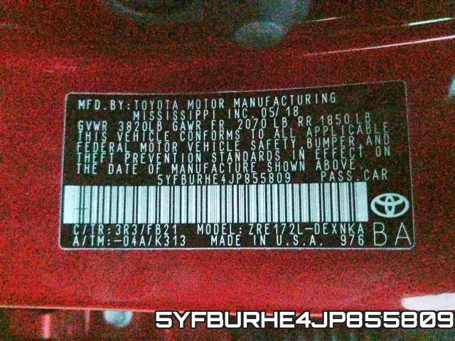 5YFBURHE4JP855809 фото 2