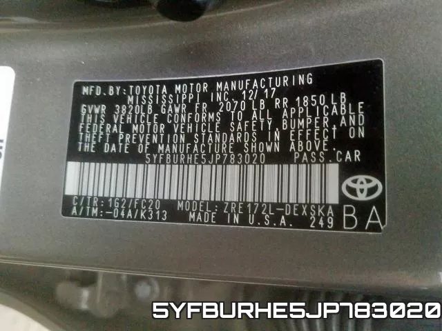 5YFBURHE5JP783020 фото 2