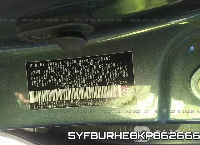 5YFBURHE8KP862666 фото 10