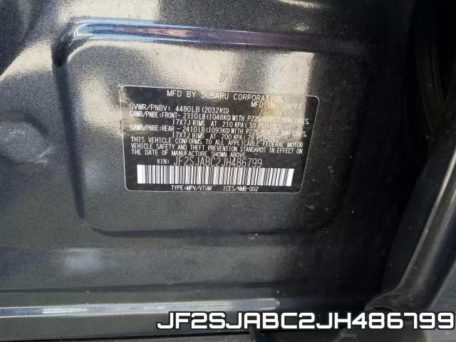 JF2SJABC2JH486799 фото 2
