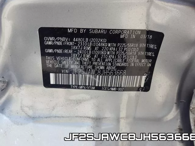 JF2SJAWC8JH563668 фото 2