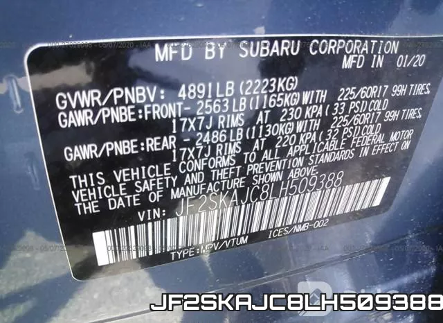 JF2SKAJC8LH509388 фото 10