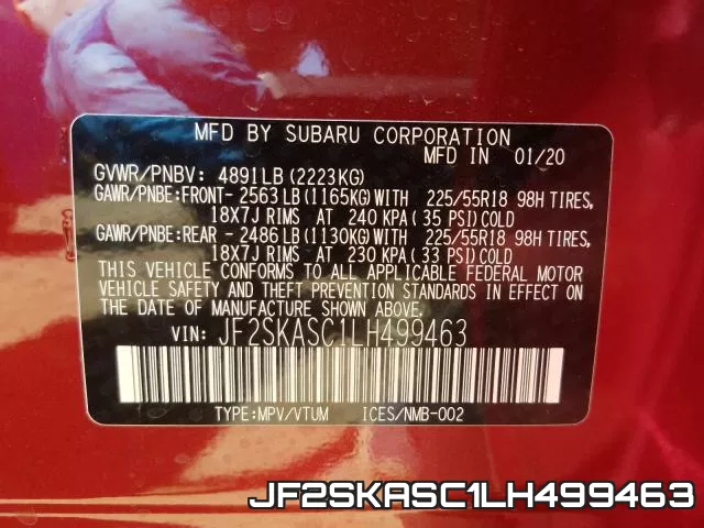 JF2SKASC1LH499463 фото 2