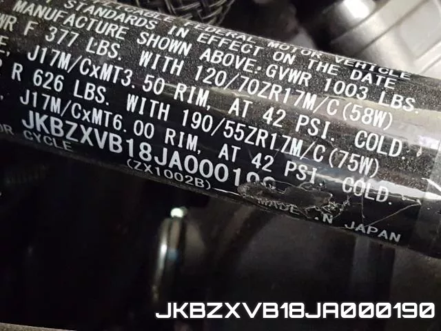 JKBZXVB18JA000190 фото 2