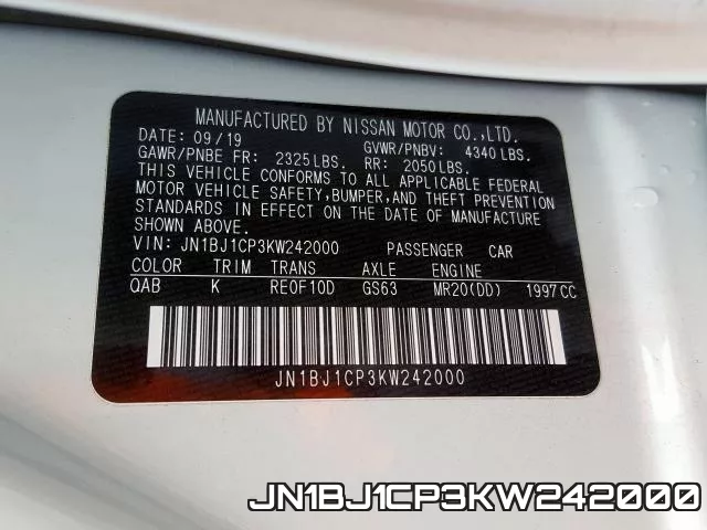JN1BJ1CP3KW242000 фото 2