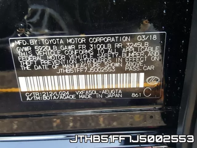 JTHB51FF7J5002553 фото 2