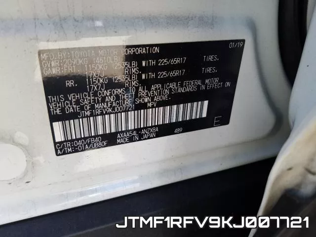 JTMF1RFV9KJ007721 фото 2