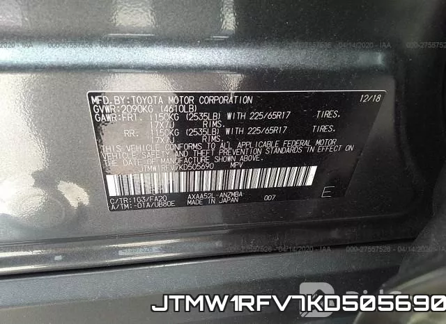 JTMW1RFV7KD505690 фото 10