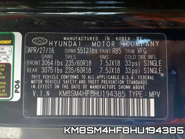 KM8SM4HF8HU194385 фото 2