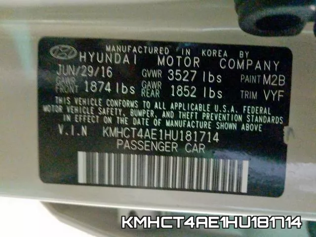 KMHCT4AE1HU181714 фото 2