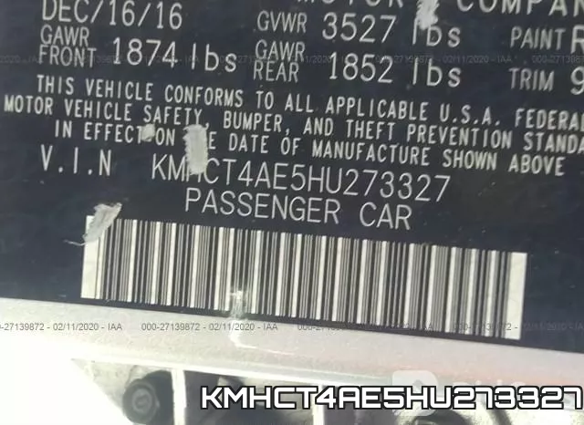 KMHCT4AE5HU273327 фото 10