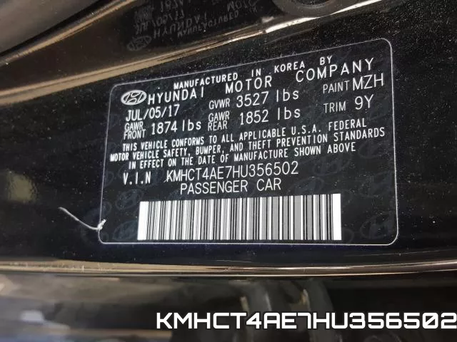 KMHCT4AE7HU356502 фото 2