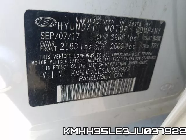 KMHH35LE3JU037922 фото 2