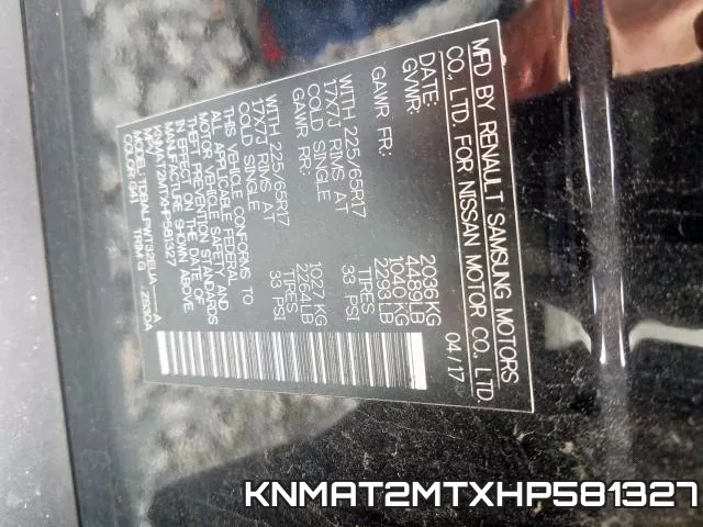 KNMAT2MTXHP581327 фото 2
