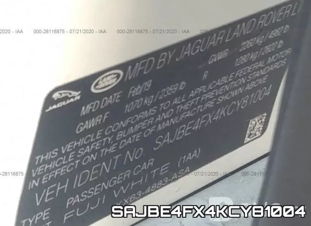 SAJBE4FX4KCY81004 фото 9