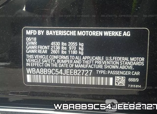 WBA8B9C54JEE82727 фото 10