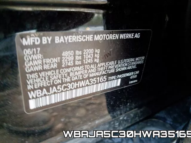 WBAJA5C30HWA35165 фото 2