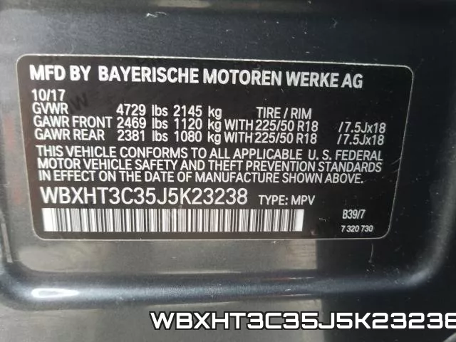 WBXHT3C35J5K23238 фото 2