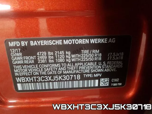 WBXHT3C3XJ5K30718 фото 2