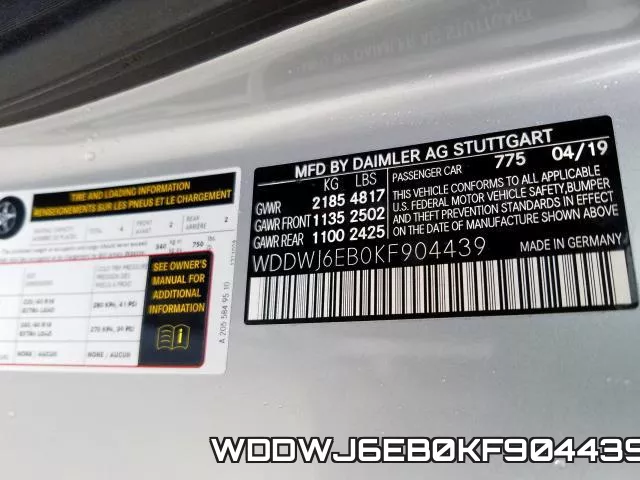 WDDWJ6EB0KF904439 фото 2